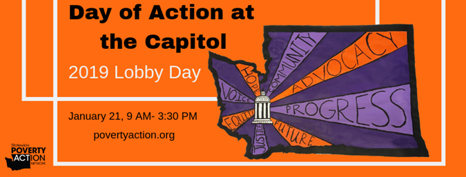 Poverty Action event graphic about the 2019 Lobby day